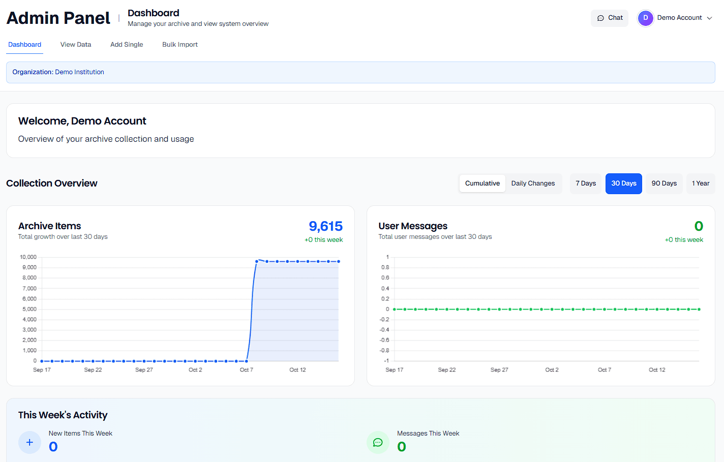 Archeum Admin Dashboard